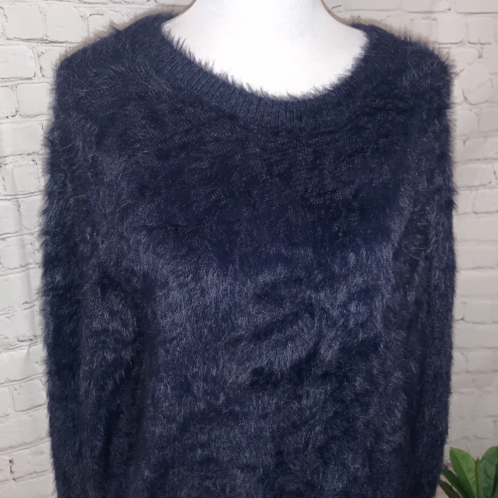 B.Young Furry Navy Sweater New